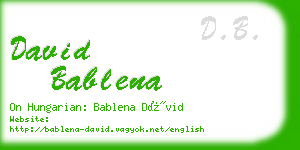 david bablena business card